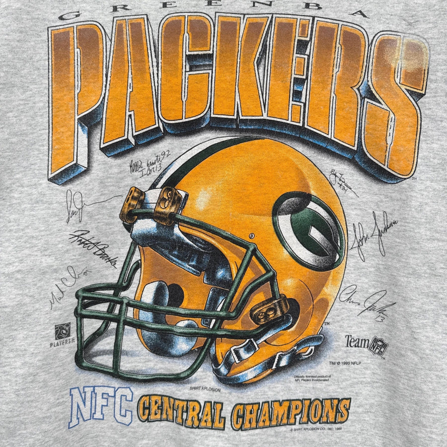 Green Bay Packers t-shirt with helmet graphic and text on a gray background