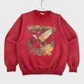 Red sweatshirt with a pheasant graphic on it. Brand fieldmaster