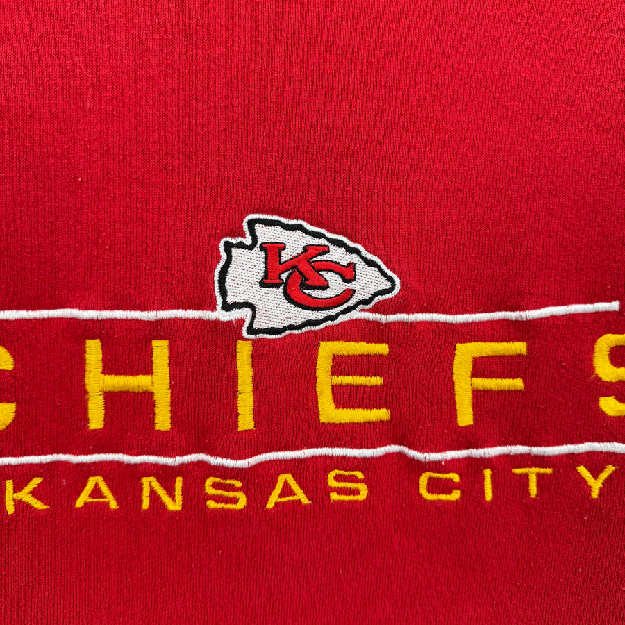Red fabric with Kansas City Chiefs logo and text
