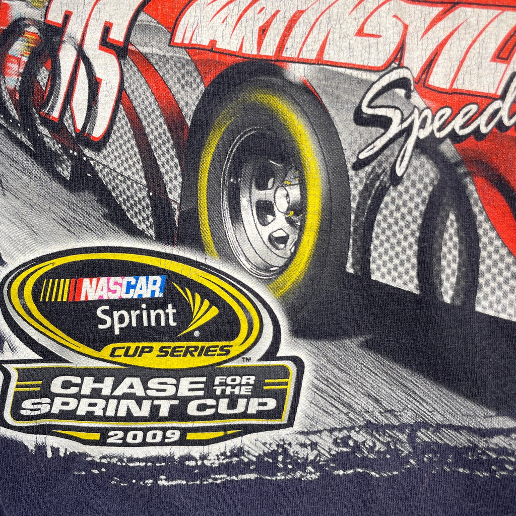 Close-up of a racing shoe with a tire, featuring the NASCAR Sprint Cup Series logo and 'Chase for the Sprint Cup 2009' text.