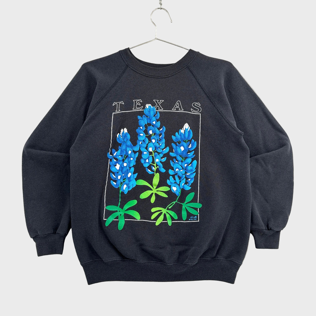 Vintage 1988 Texas Bluebonnet Flower Crewneck Sweatshirt
