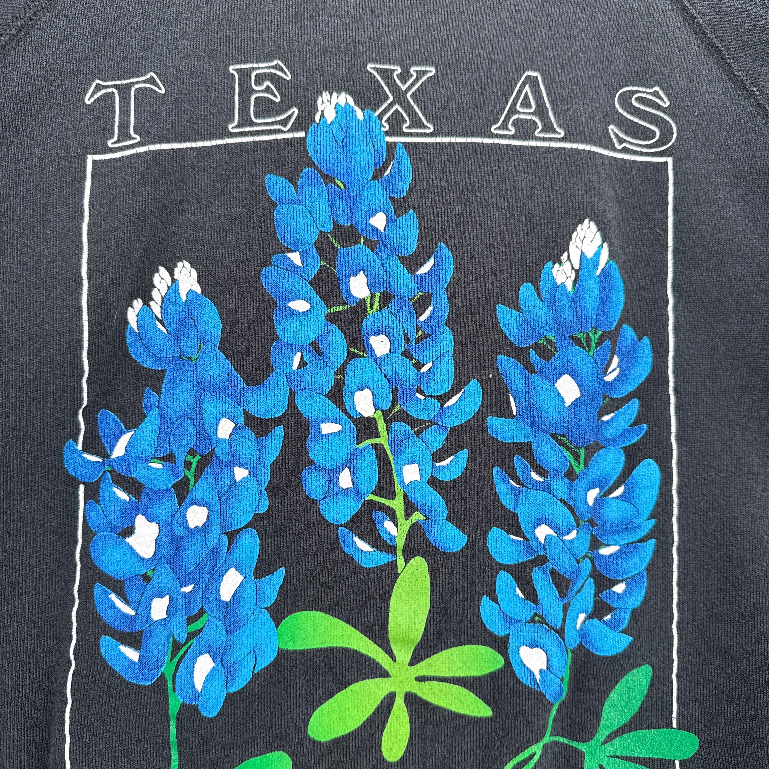 Vintage 1988 Texas Bluebonnet Flower Crewneck Sweatshirt
