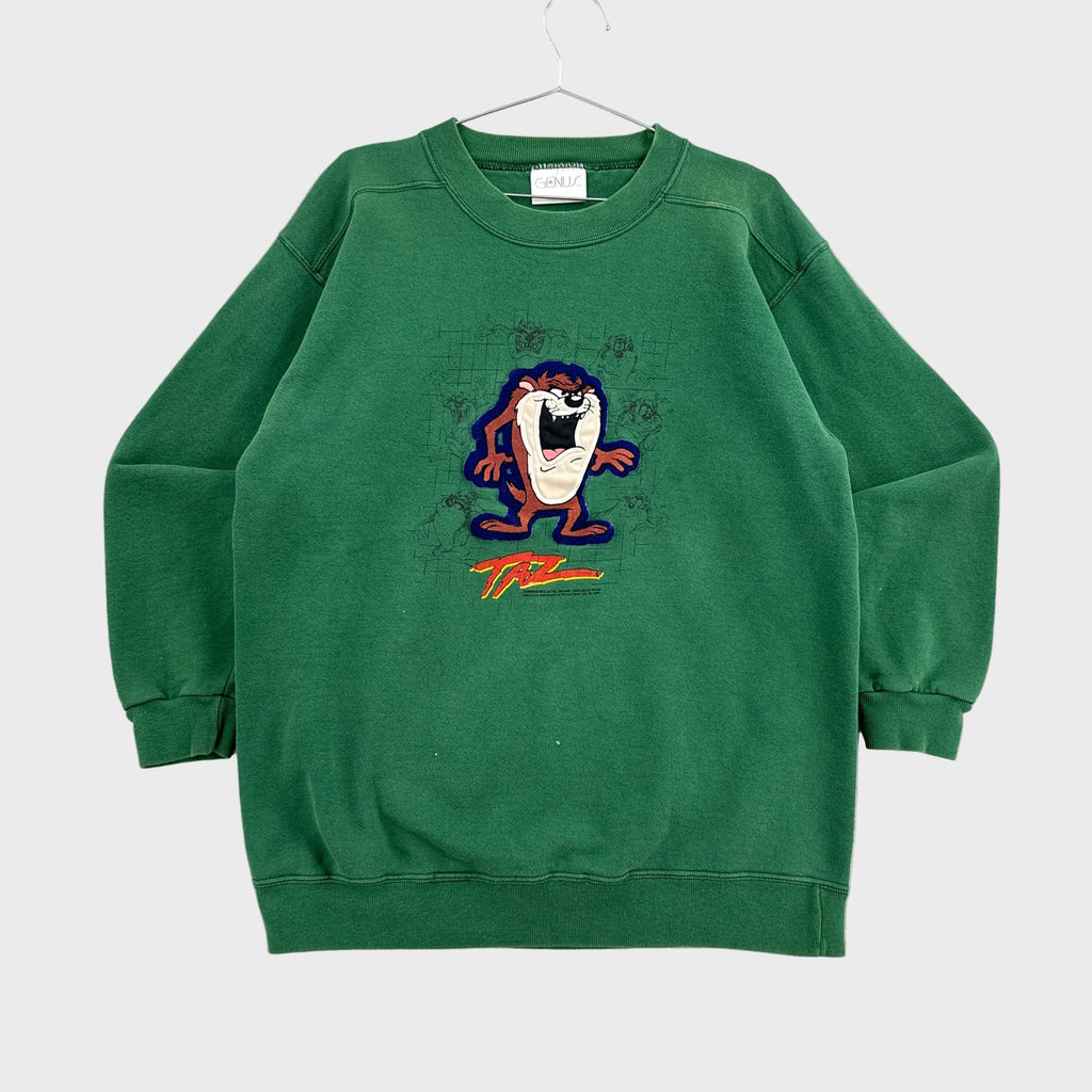 Vintage 1998 Taz Tasmanian Devil Cartoon Crewneck Sweatshirt