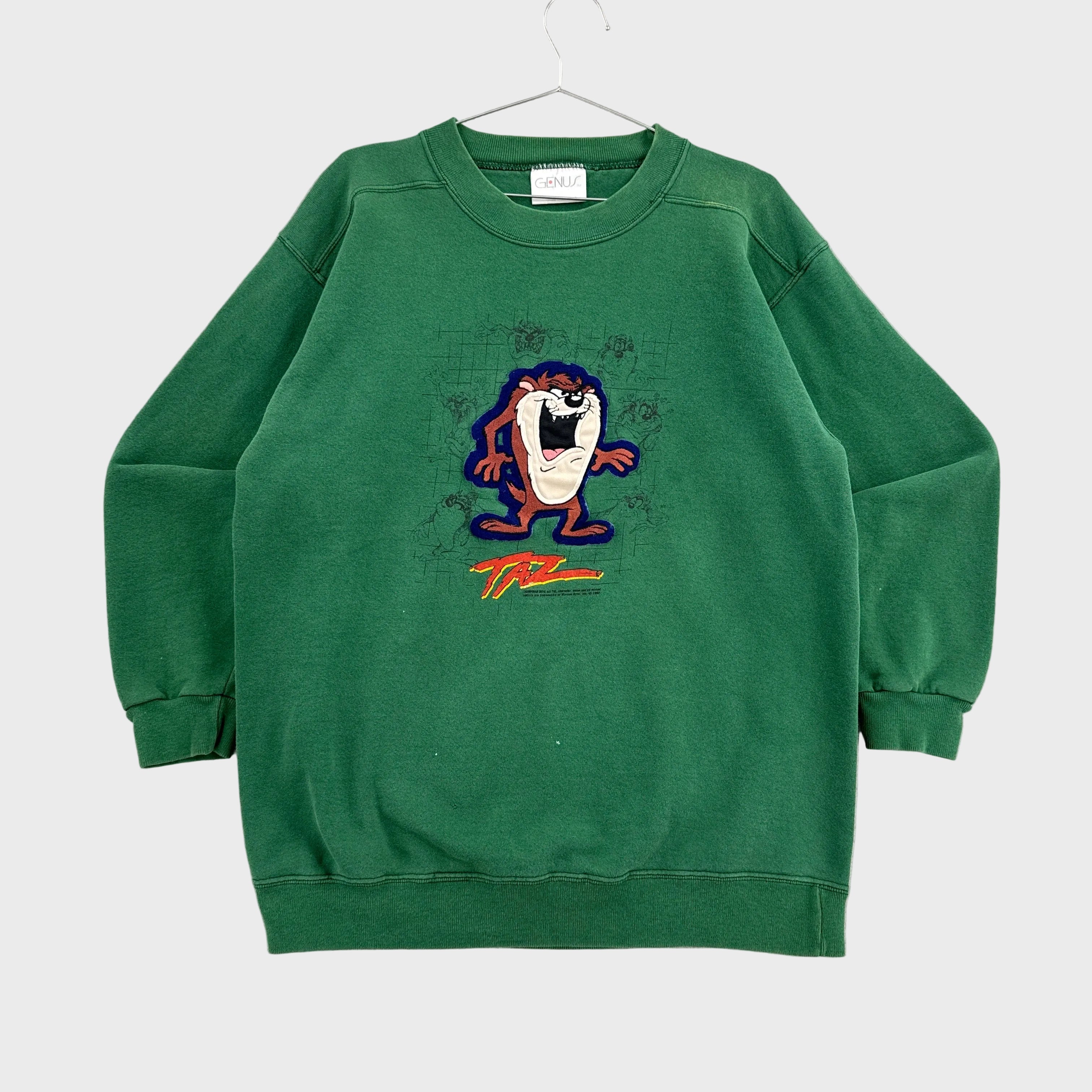Vintage 1998 Taz Tasmanian Devil Cartoon Crewneck Sweatshirt