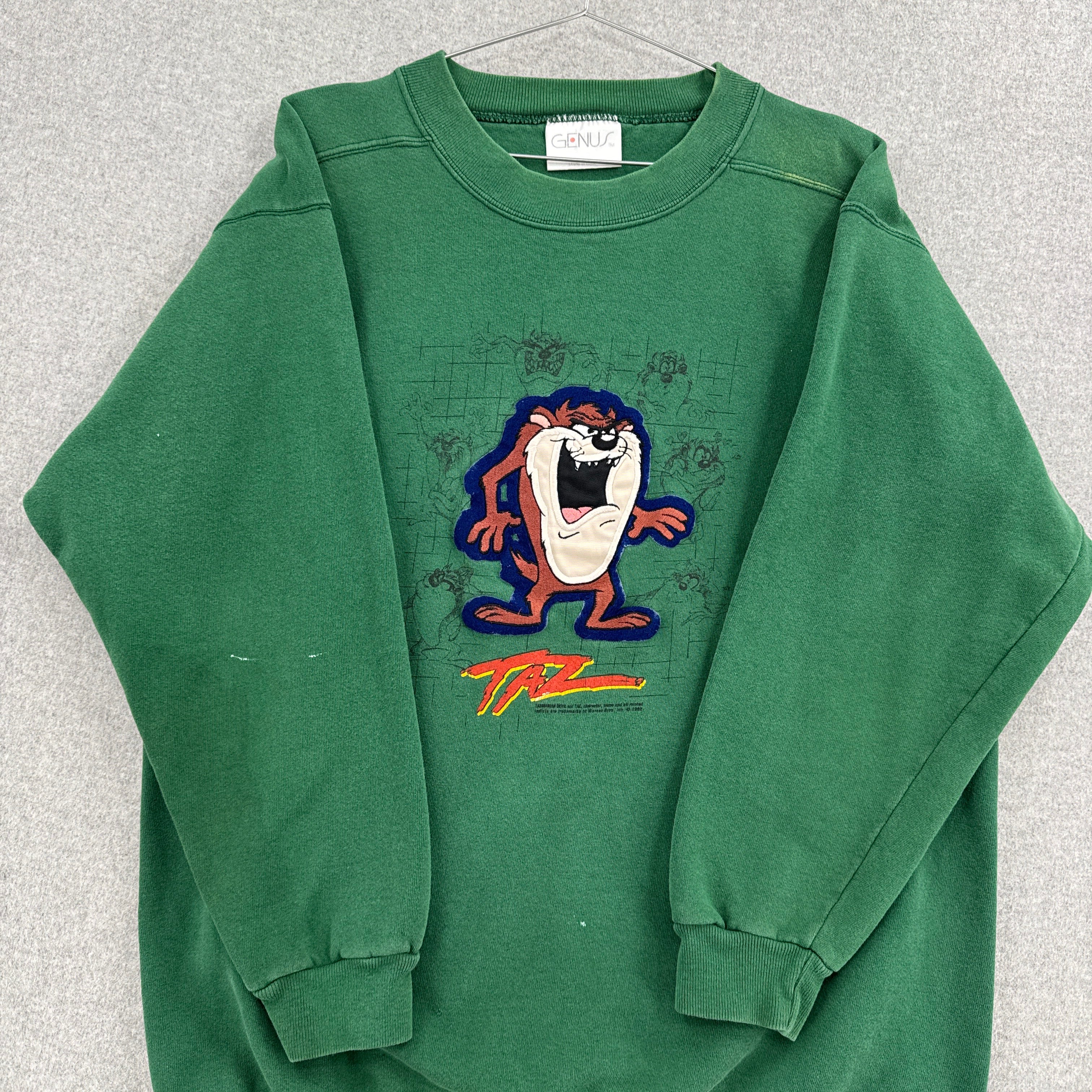 Vintage 1998 Taz Tasmanian Devil Cartoon Crewneck Sweatshirt