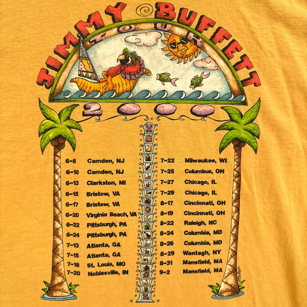 Vintage 2000 Jimmy Buffett Live Tuesdays Thursdays Saturdays Tour Graphic Tee
