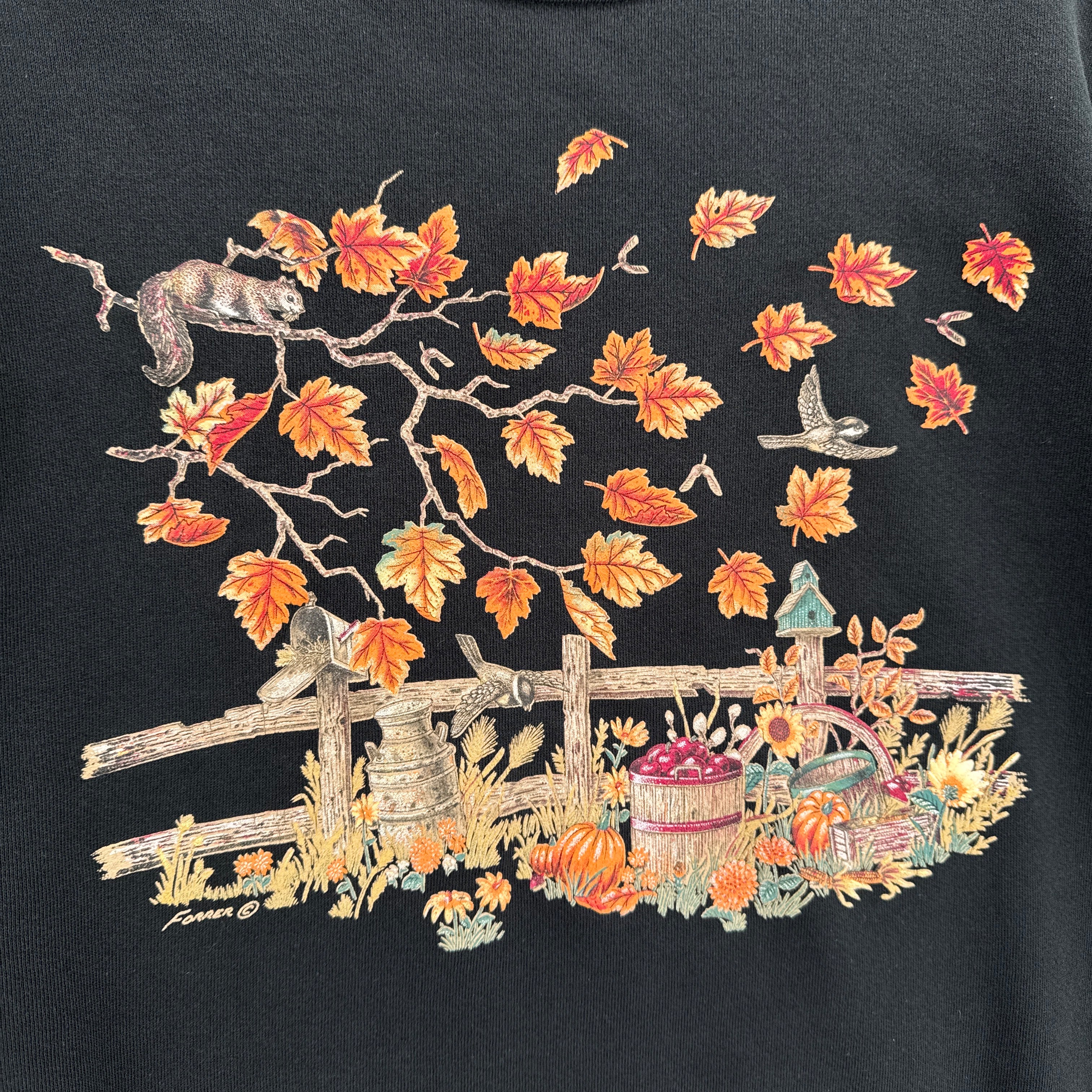 Vintage 90s Fall Autumn Leaves Tree Crewneck Sweatshirt