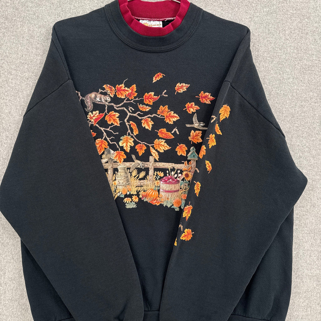Vintage 90s Fall Autumn Leaves Tree Crewneck Sweatshirt