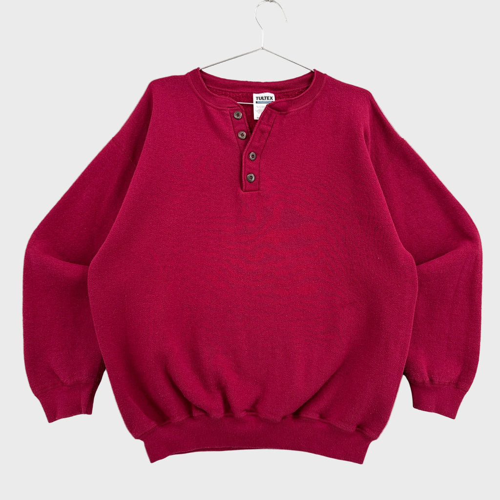 Vintage 90s Tultex Blank Button Crewneck Sweatshirt
