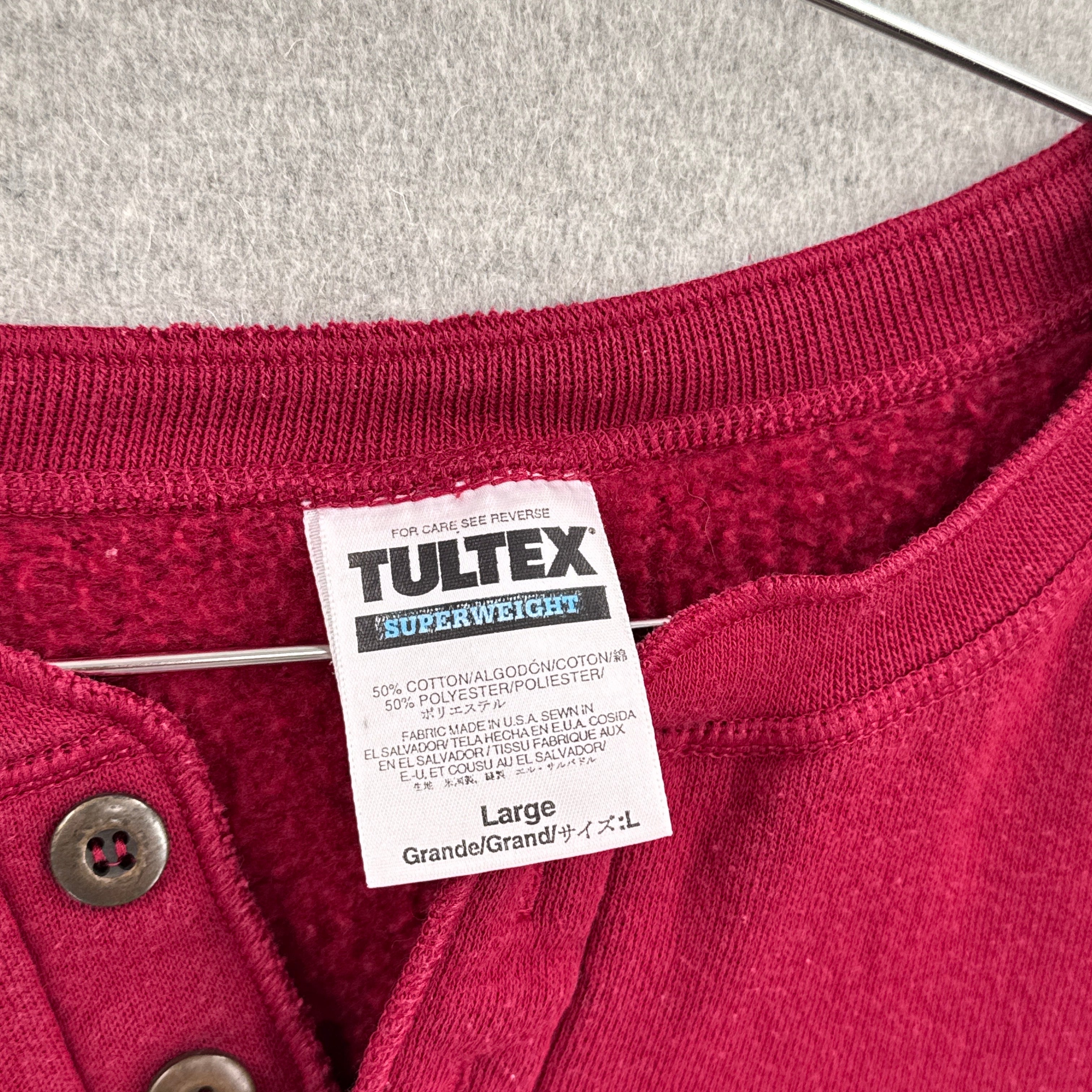Vintage 90s Tultex Blank Button Crewneck Sweatshirt