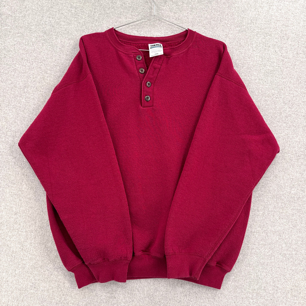 Vintage 90s Tultex Blank Button Crewneck Sweatshirt