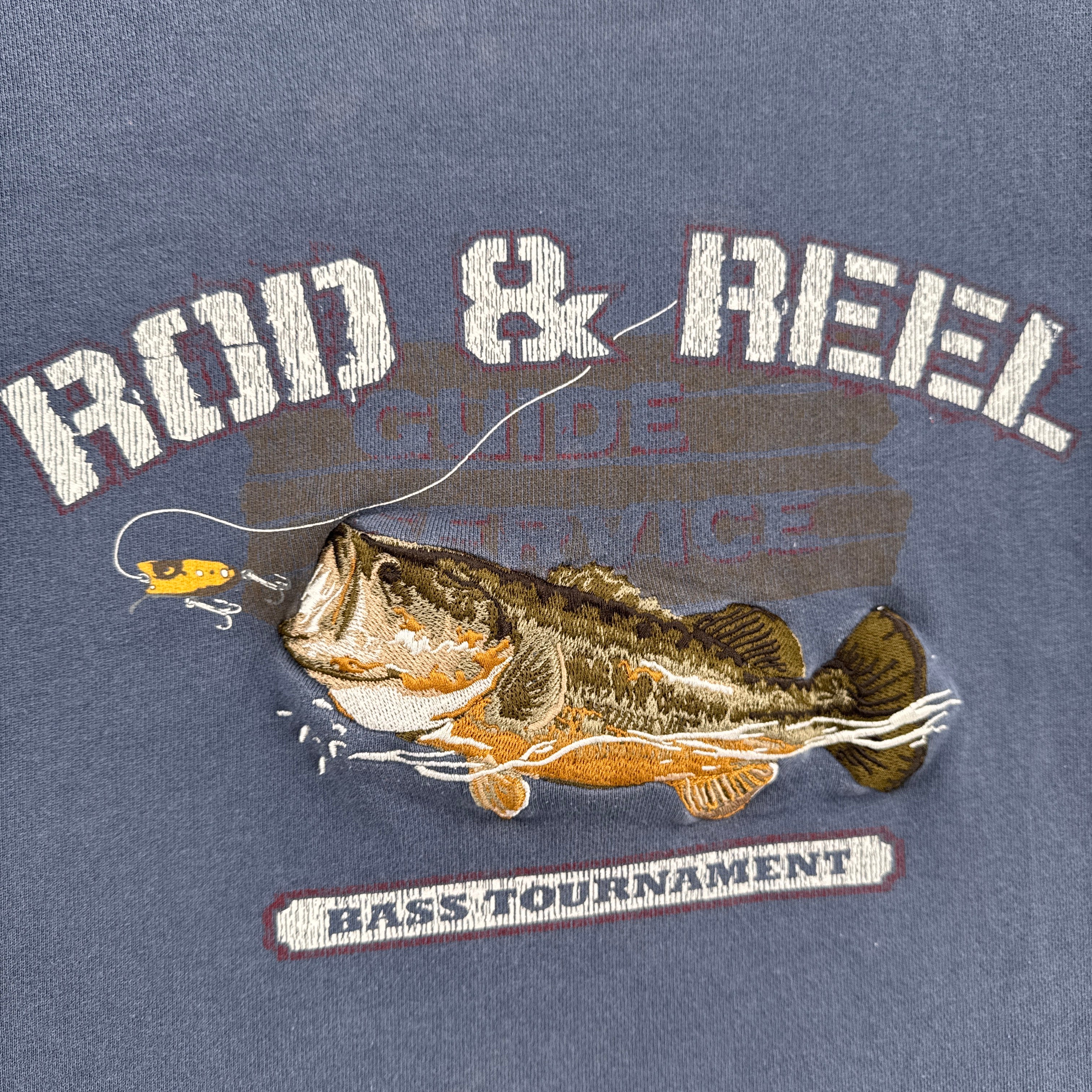 Vintage Bass Fish Fishing Embroidered Crewneck Sweatshirt