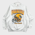 Gray sweatshirt with Green Bay Packers logo and text on a gray background