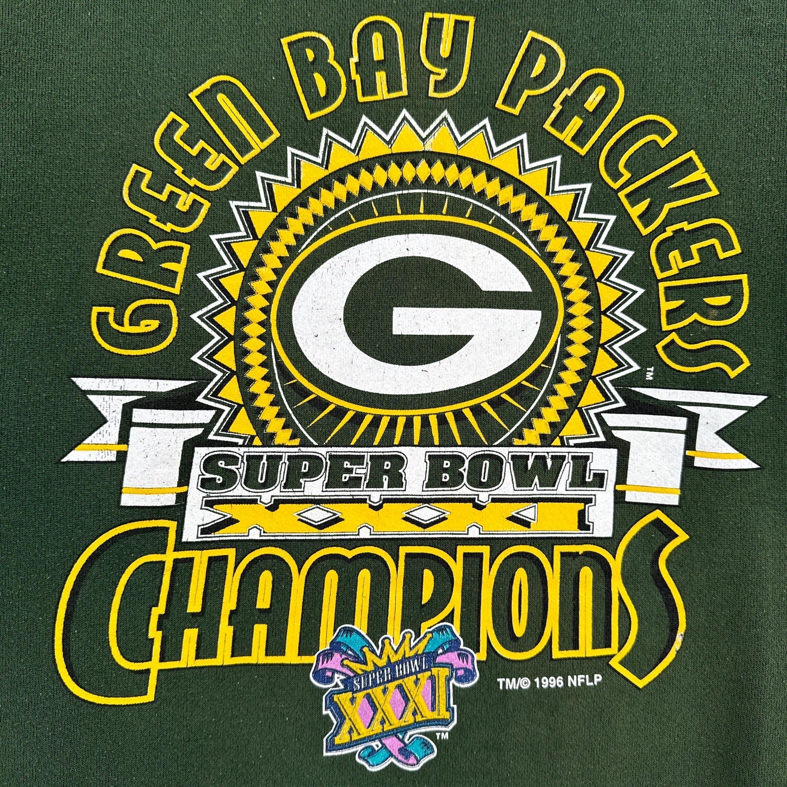 Vintage 1996 Green Bay Packers NFL Super Bowl Crewneck Sweatshirt