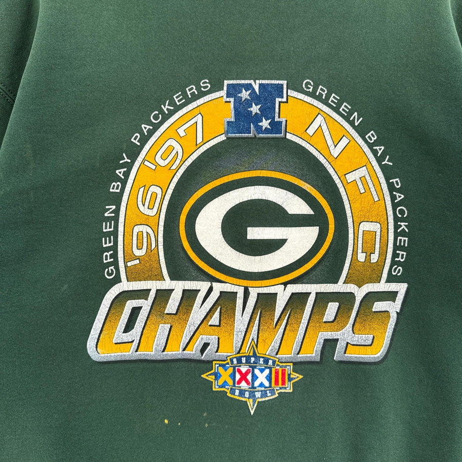 Vintage 1997 Green Bay Packers NFL American Football Super Bowl Crewneck Sweatshirt 