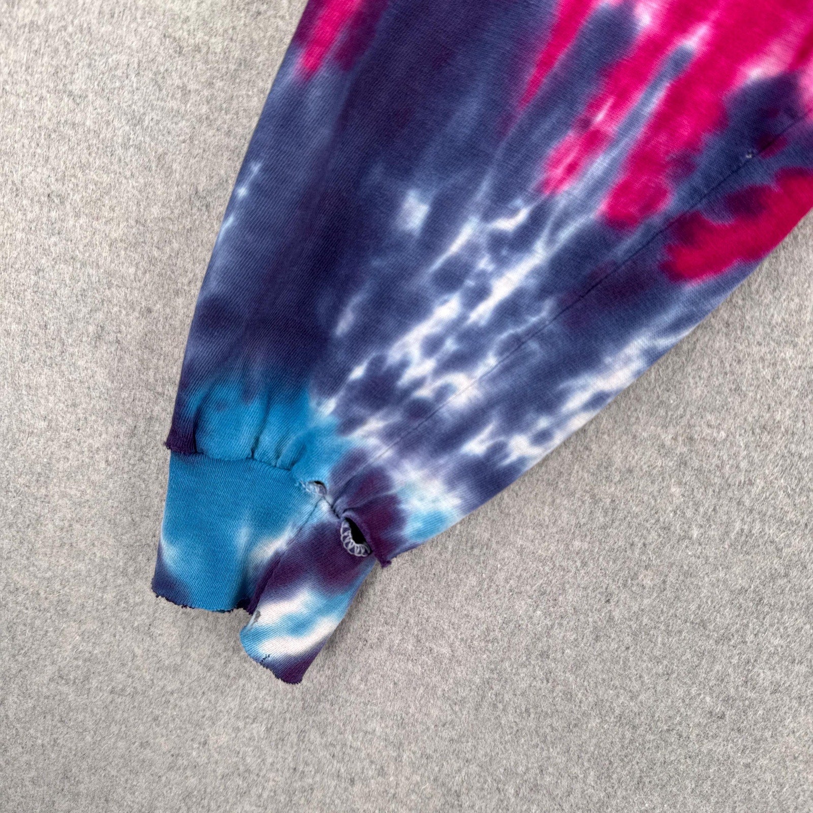 Vintage 80s Tie Dye Distressed Long Sleeve Graphic Shirt - L/XL