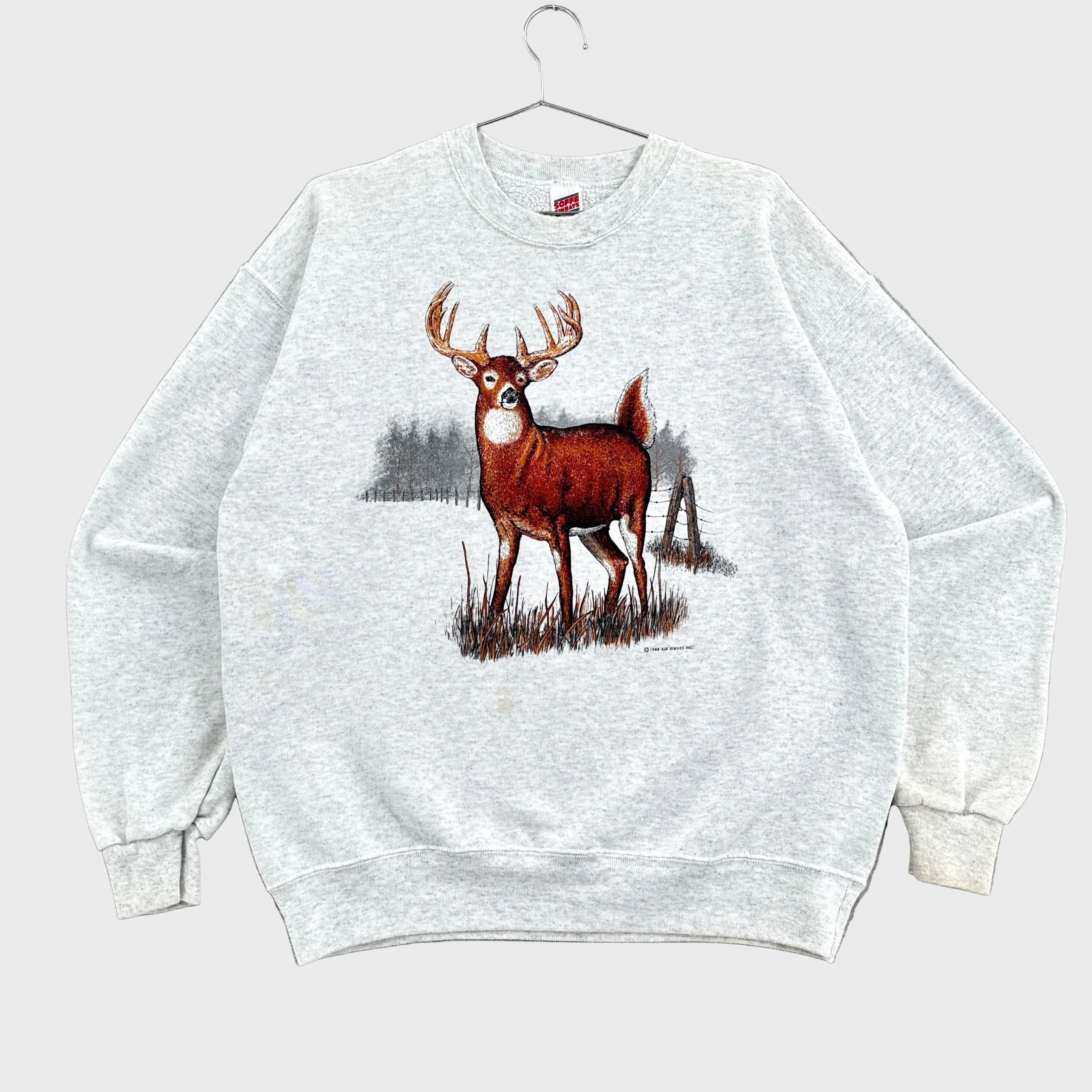 Vintage '88 Deer Nature Wildlife Crewneck Sweatshirt