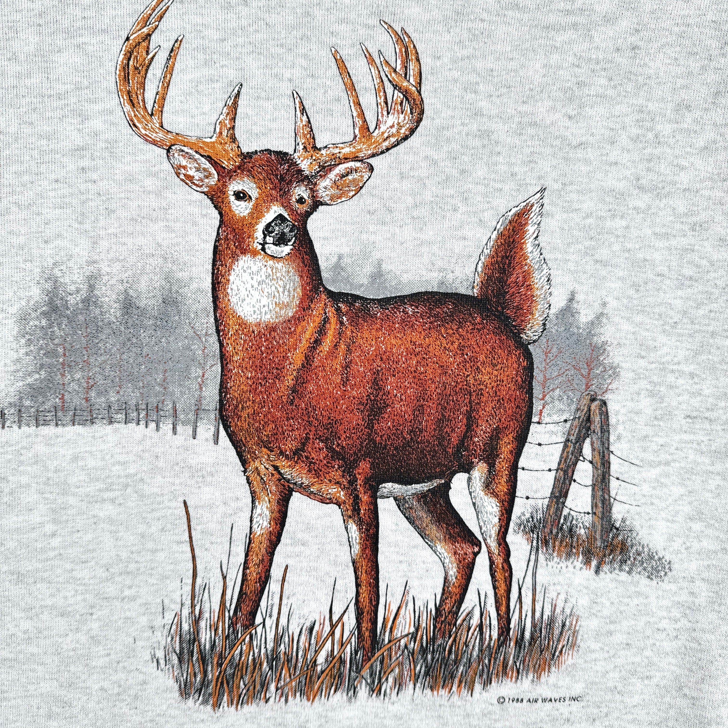 Vintage '88 Deer Nature Wildlife Crewneck Sweatshirt