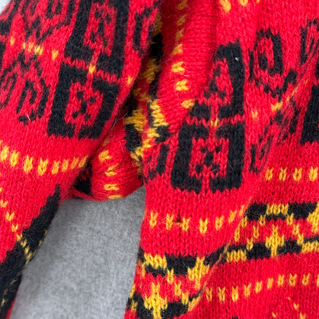 Vintage 90s Argyle Geometric 100% Wool Knitted Sweater