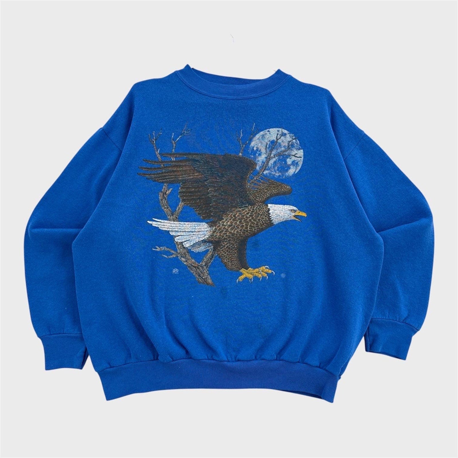 Vintage 90s Bald Eagle Bird Nature Wildlife Crewneck Sweatshirt