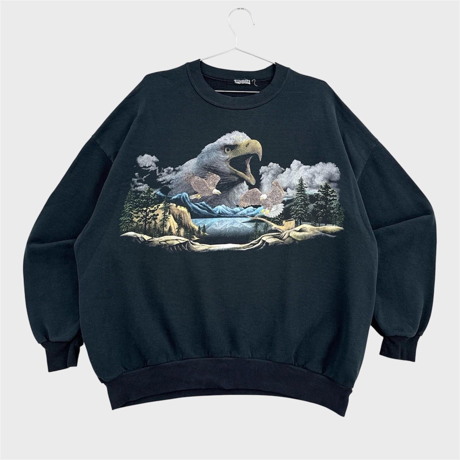 Vintage 90s Bald Eagle Bird Wildlife Nature Crewneck Sweatshirt