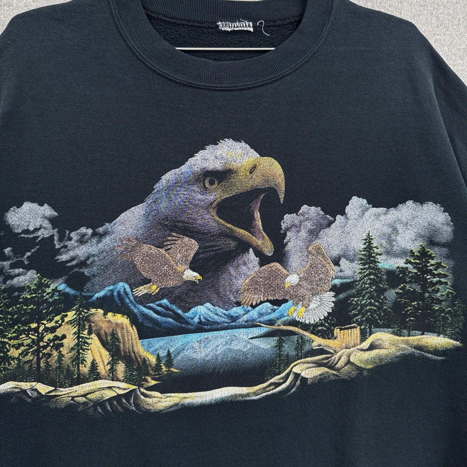 Vintage 90s Bald Eagle Bird Wildlife Nature Crewneck Sweatshirt