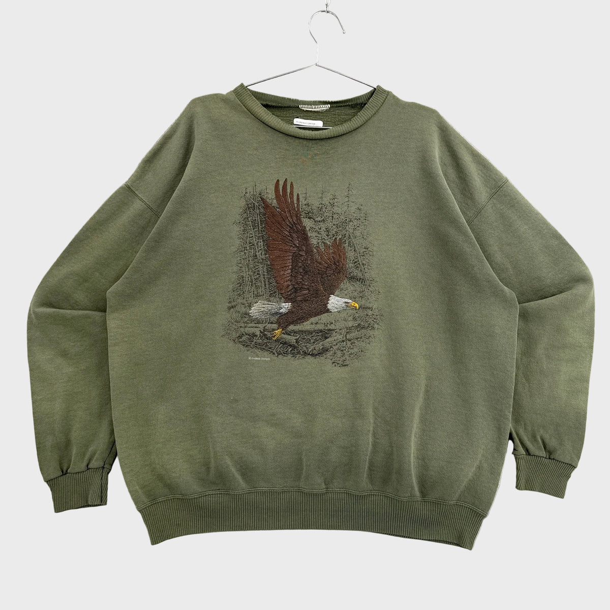 Vintage 90s Bald Eagle Embroidered Crewneck Sweatshirt