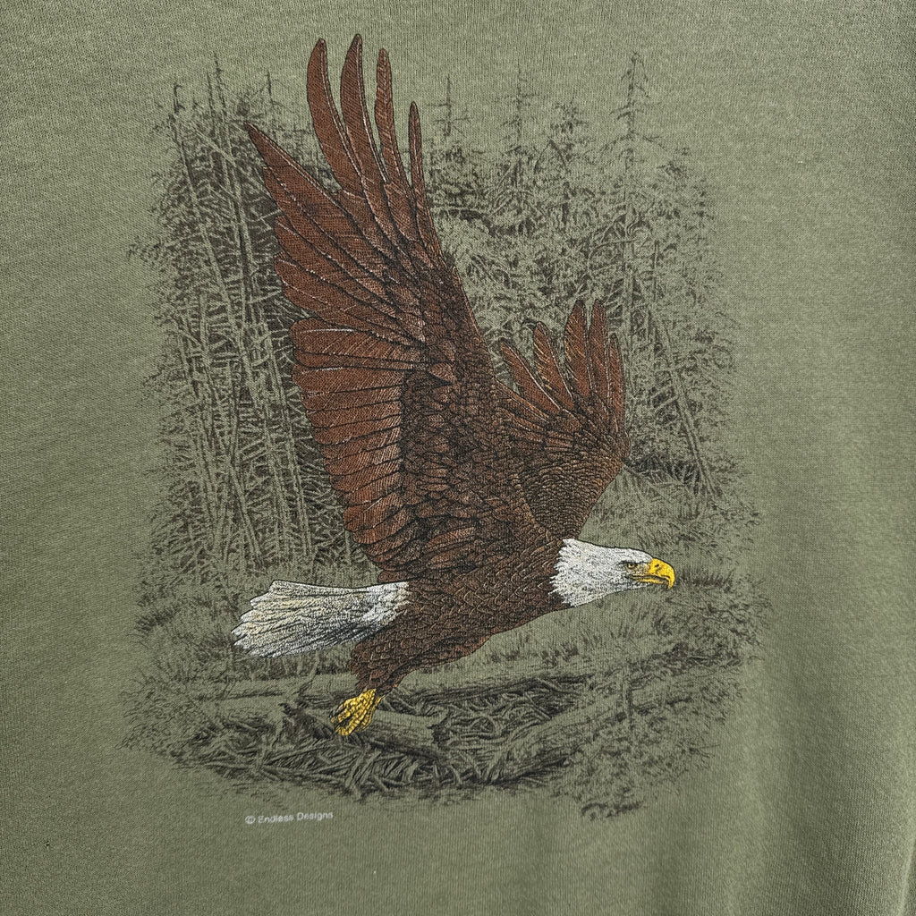 Vintage 90s Bald Eagle Embroidered Crewneck Sweatshirt