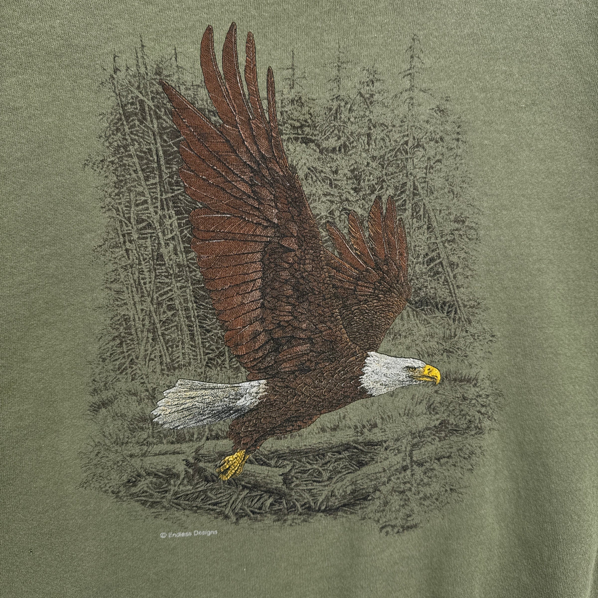 Vintage 90s Bald Eagle Embroidered Crewneck Sweatshirt