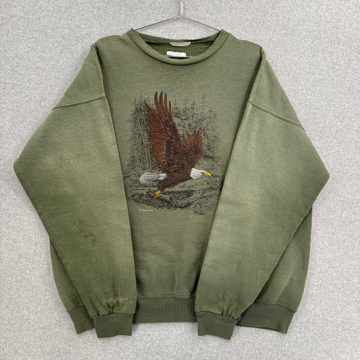Vintage 90s Bald Eagle Embroidered Crewneck Sweatshirt