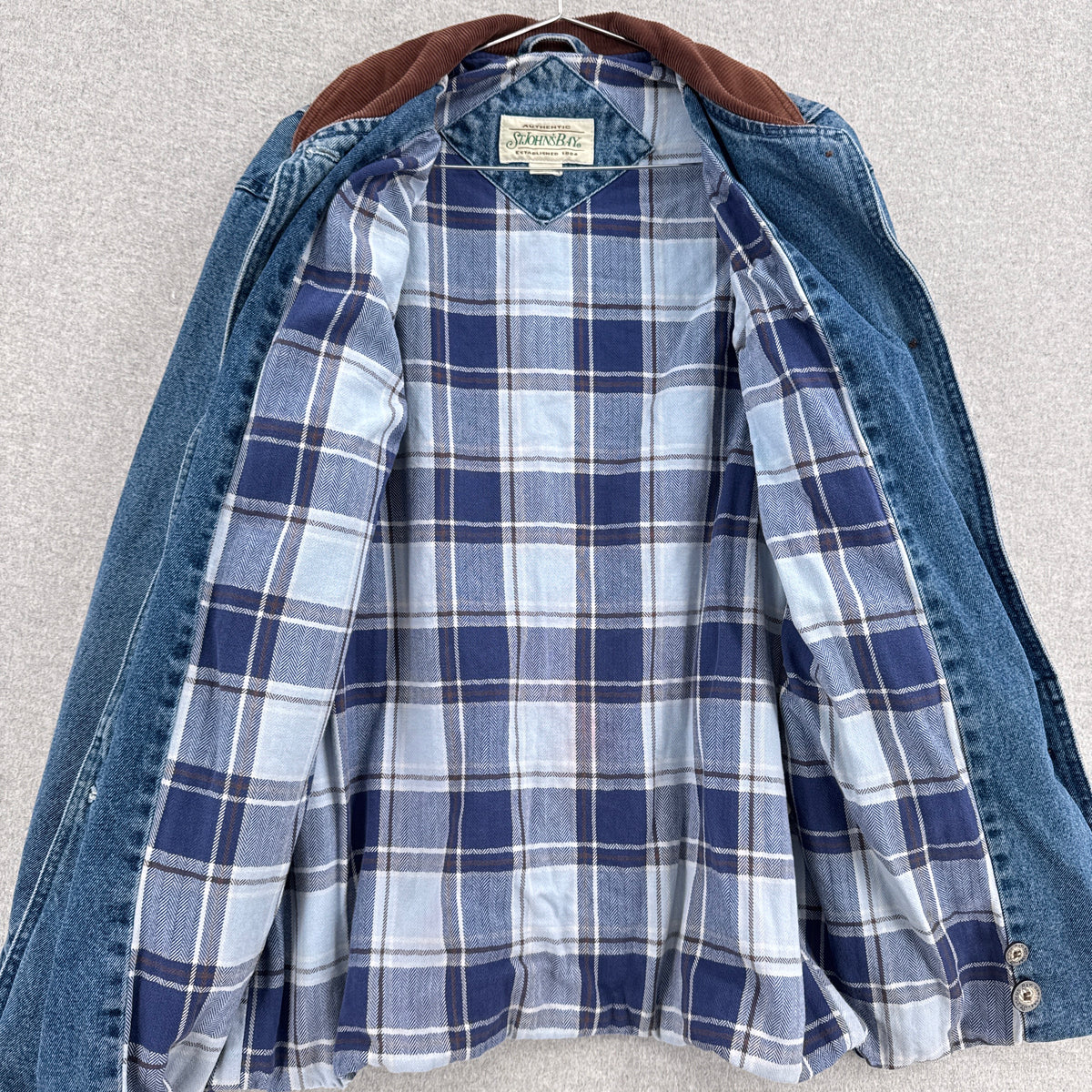 Vintage 90s Barn Jacket Chore Coat St John's Bay Plaid Lined - S