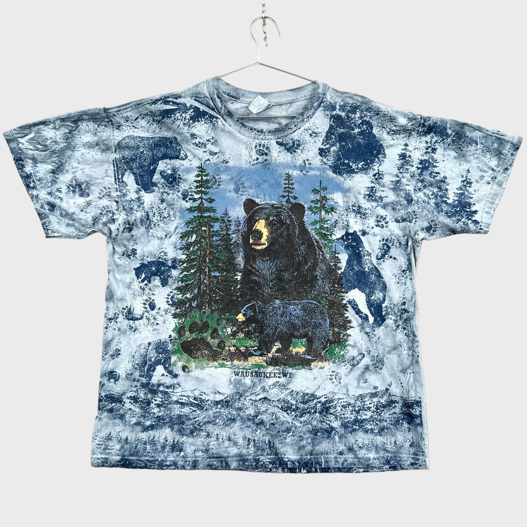 Vintage 90s Bear Woods Tie Dye Graphic Tee 