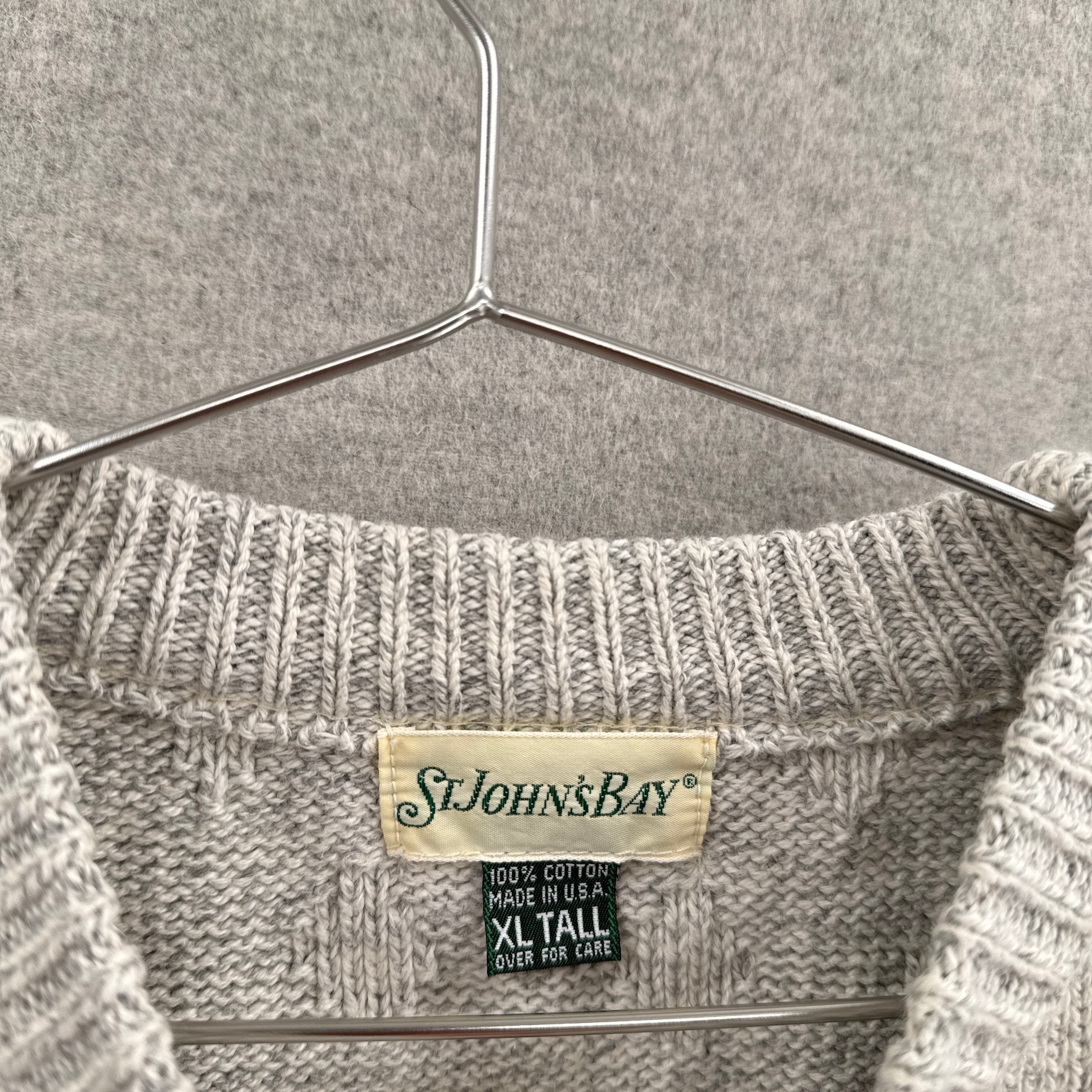 Vintage 90s Beige Neutral Geometric Pattern Knitted Sweater - XL Tall