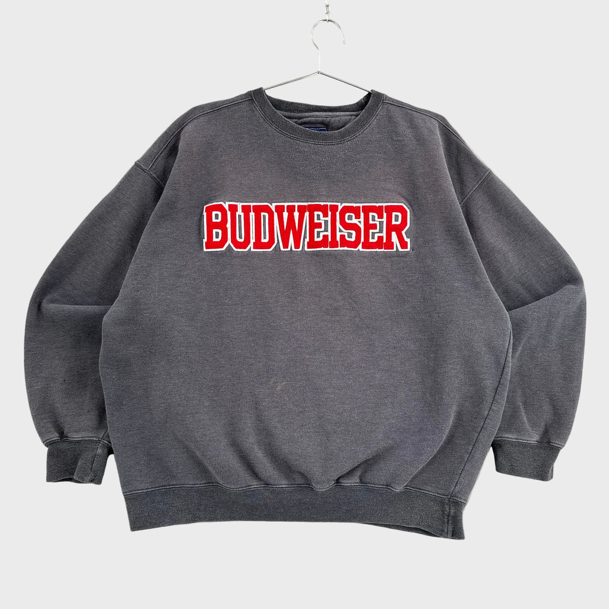 Vintage 90s Budweiser Beer Embroidered Crewneck Sweatshirt - XL
