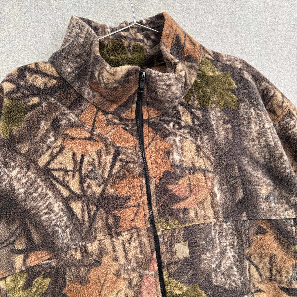 Vintage 90s Camouflage Fleece Sweater Jacket