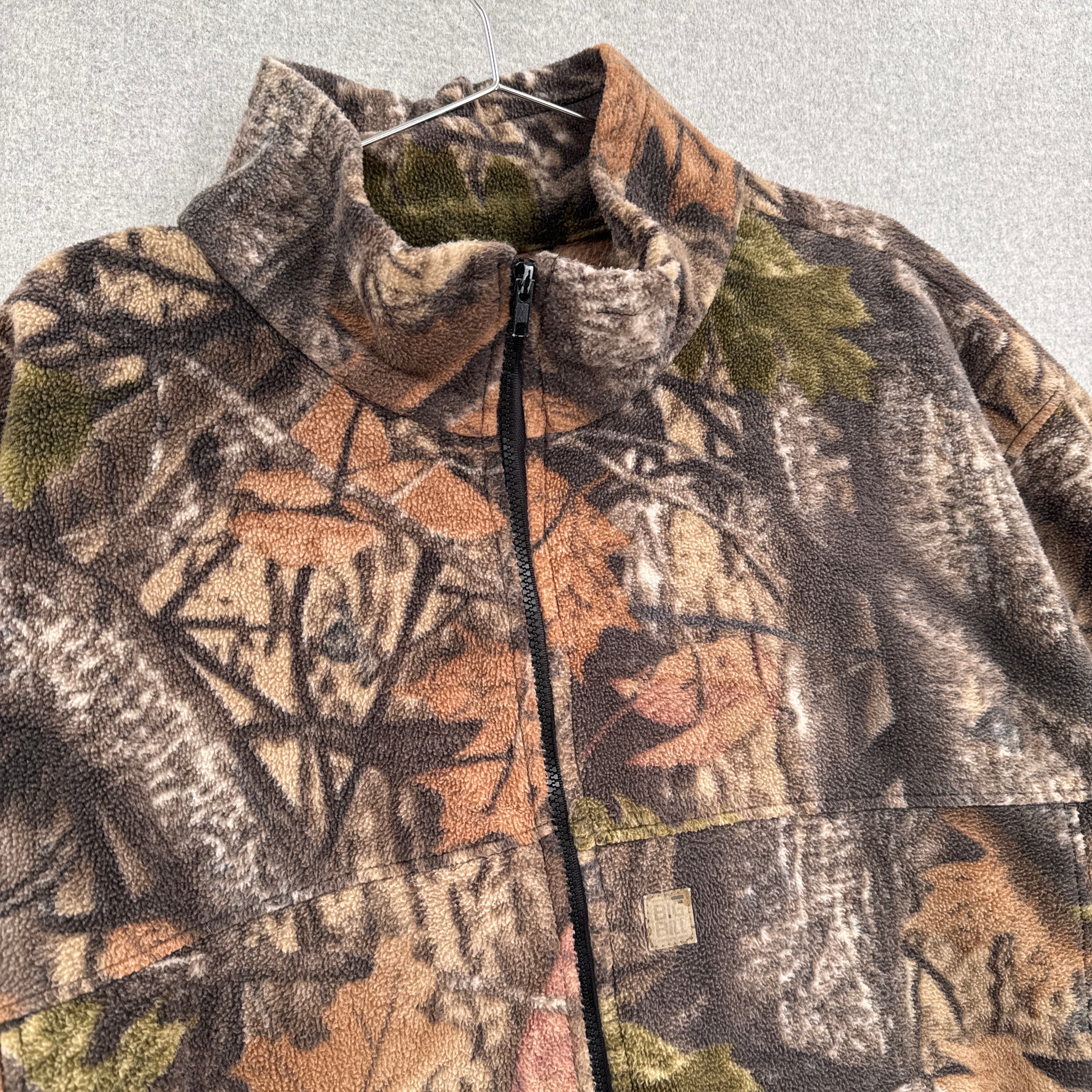Vintage 90s Camouflage Fleece Sweater Jacket