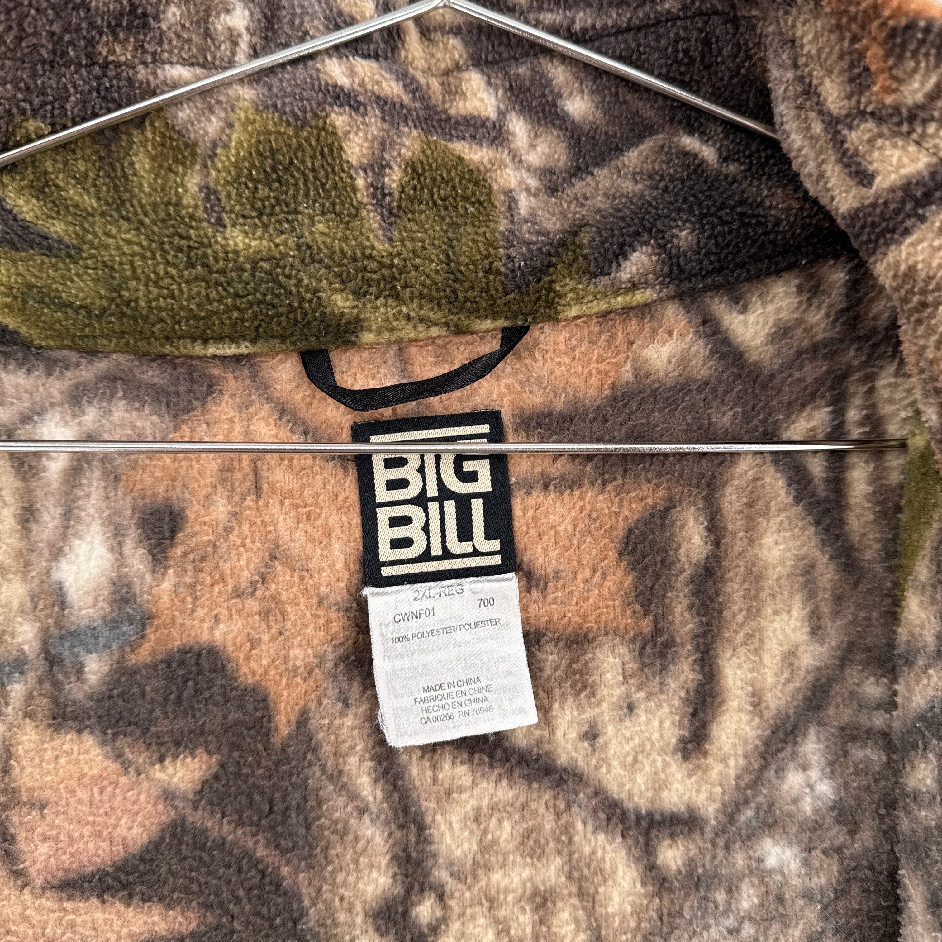 Vintage 90s Camouflage Fleece Sweater Jacket