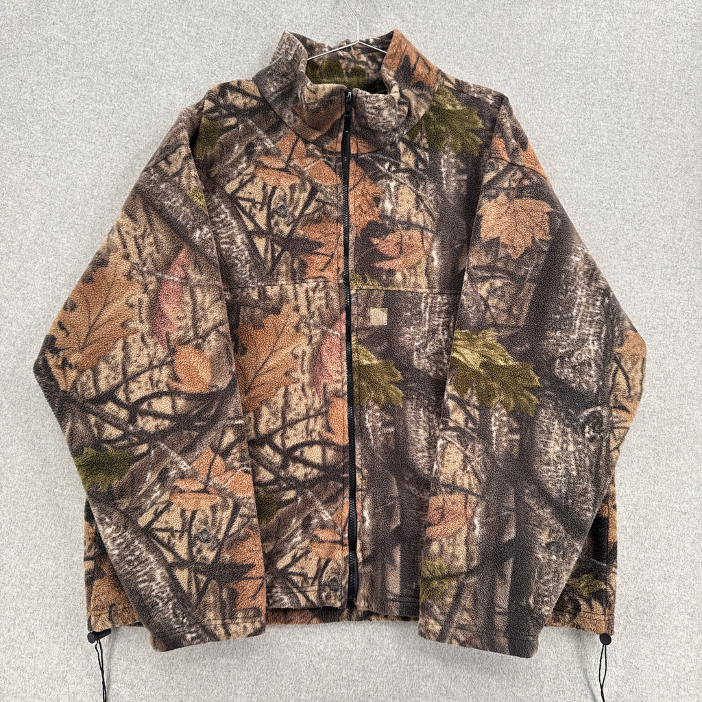 Vintage 90s Camouflage Fleece Sweater Jacket
