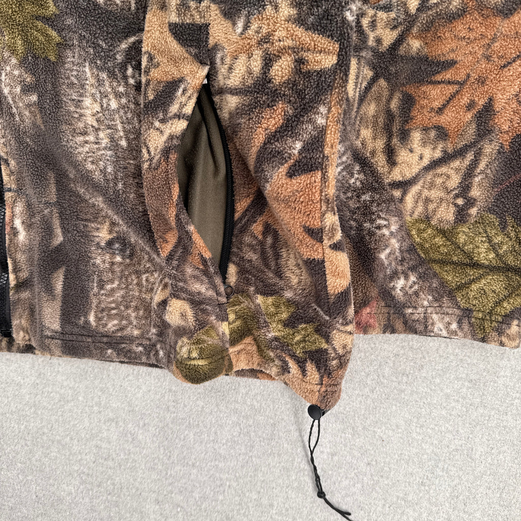Vintage 90s Camouflage Fleece Sweater Jacket