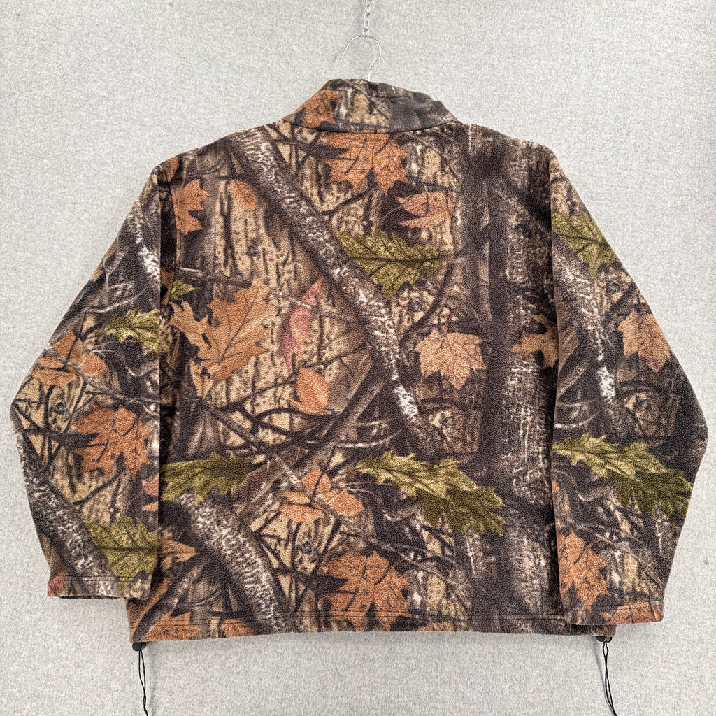 Vintage 90s Camouflage Fleece Sweater Jacket