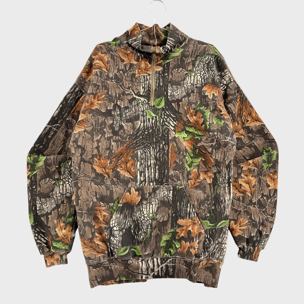 Vintage 90s Camouflage Quarter Zip Sweatshirt