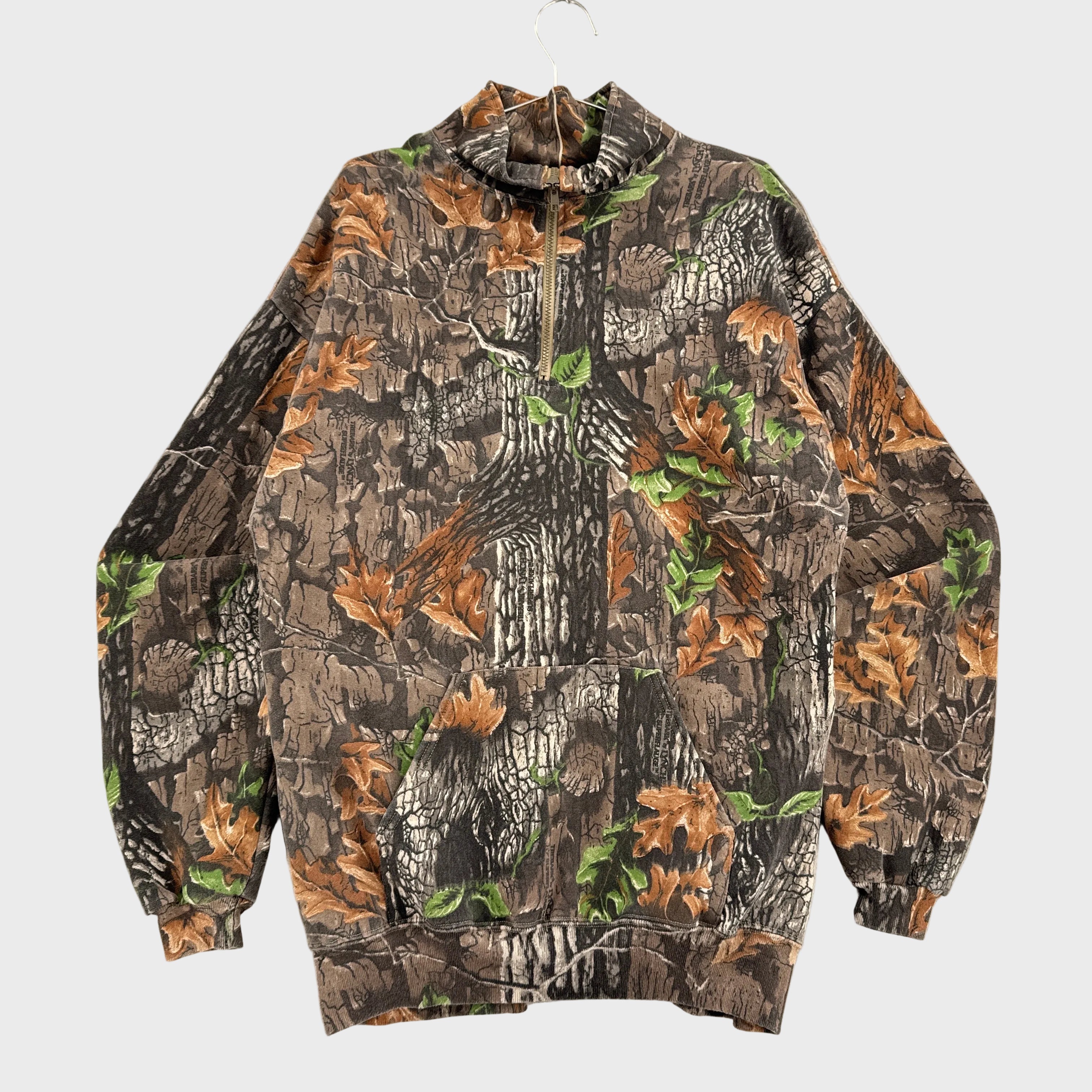 Vintage 90s Camouflage Quarter Zip Sweatshirt