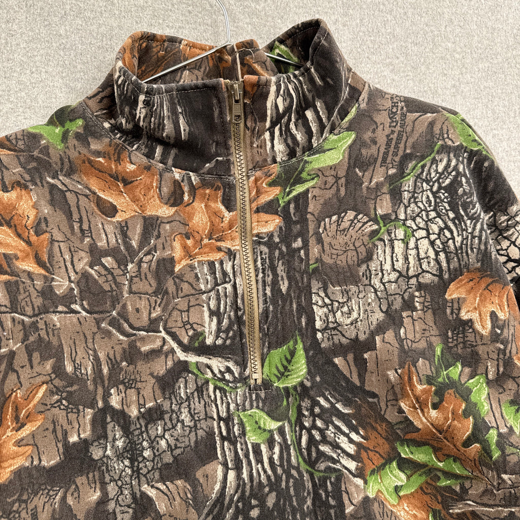 Vintage 90s Camouflage Quarter Zip Sweatshirt