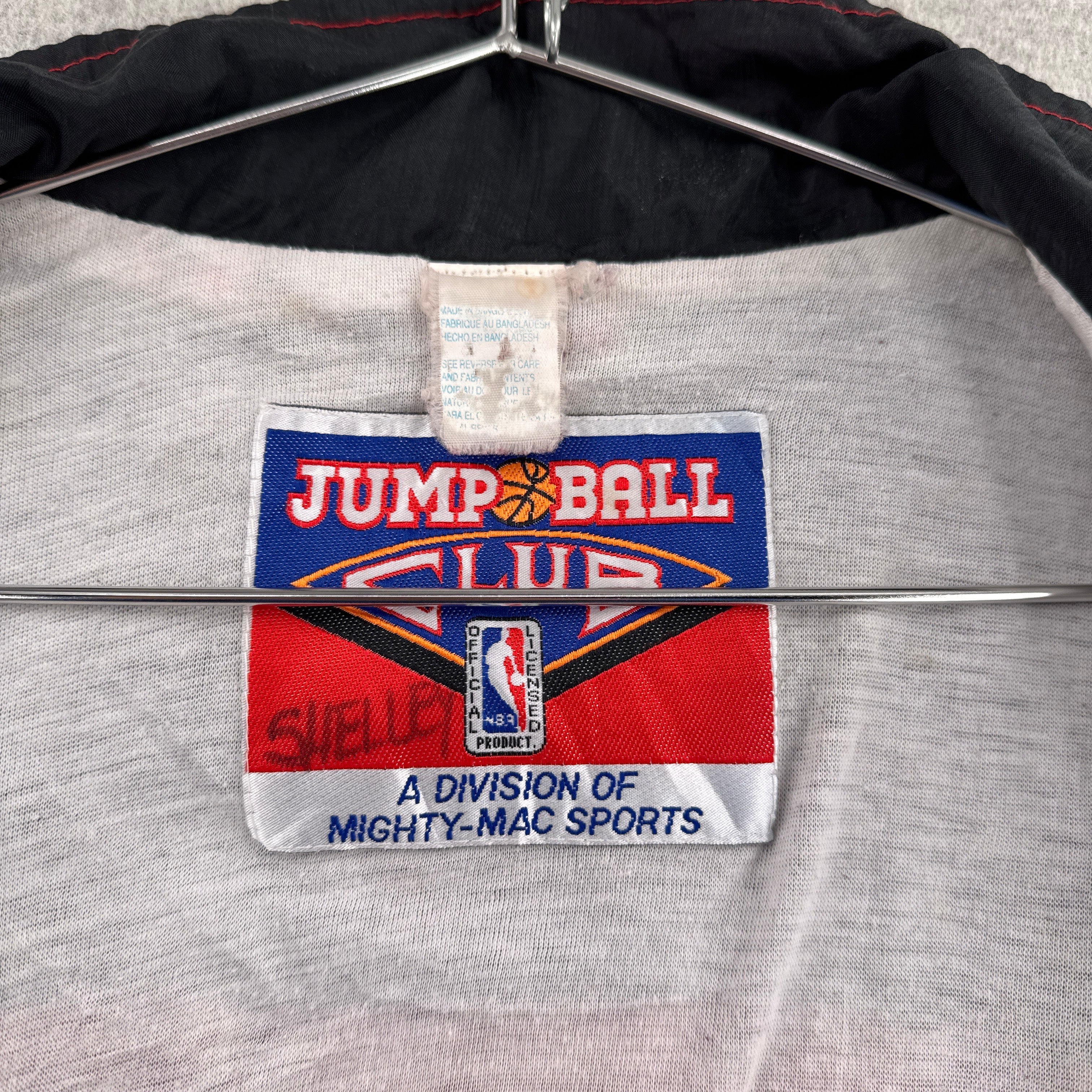 Jump Ball Club NBA Mighty Mac Sports logo tag, missing tag size