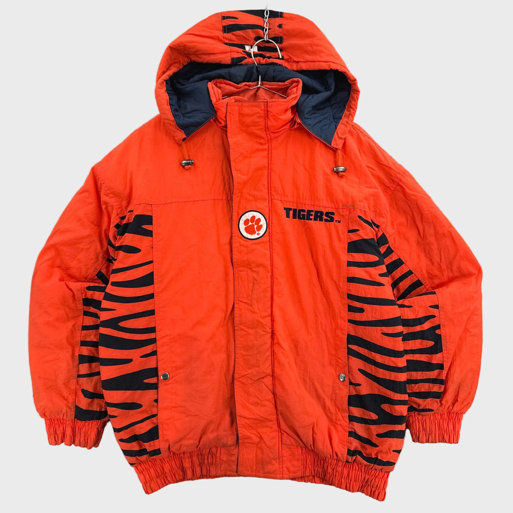 Vintage 90s Clemson Tigers University Puffer Varsity Jacket - L