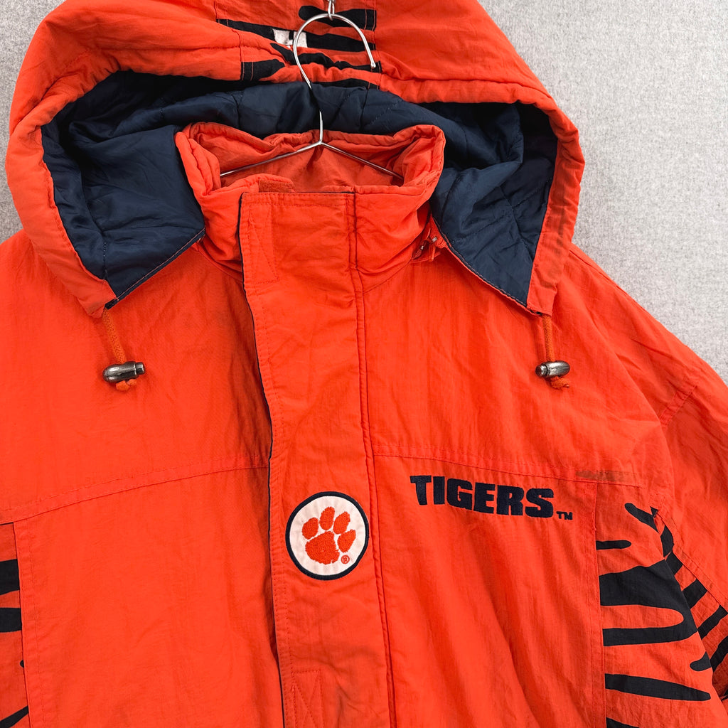 Vintage 90s Clemson Tigers University Puffer Varsity Jacket - L