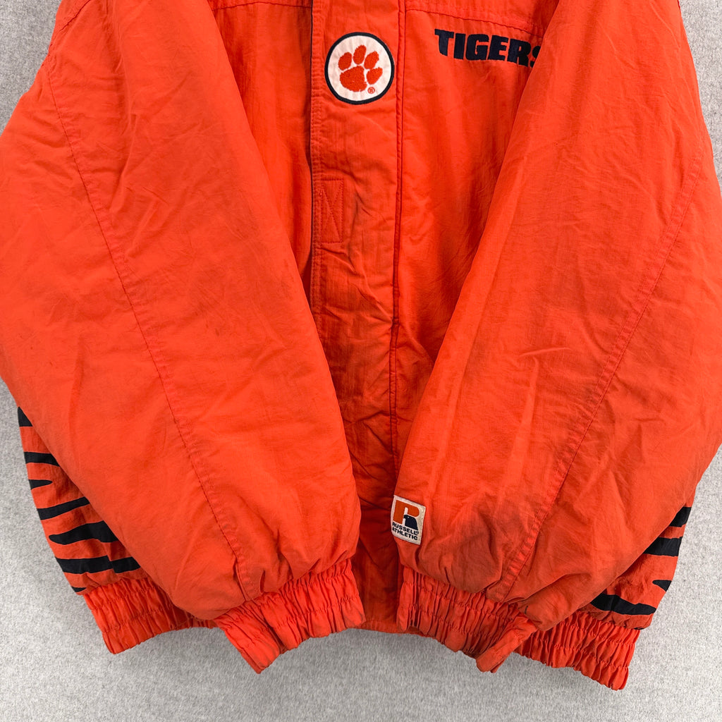 Vintage 90s Clemson Tigers University Puffer Varsity Jacket - L