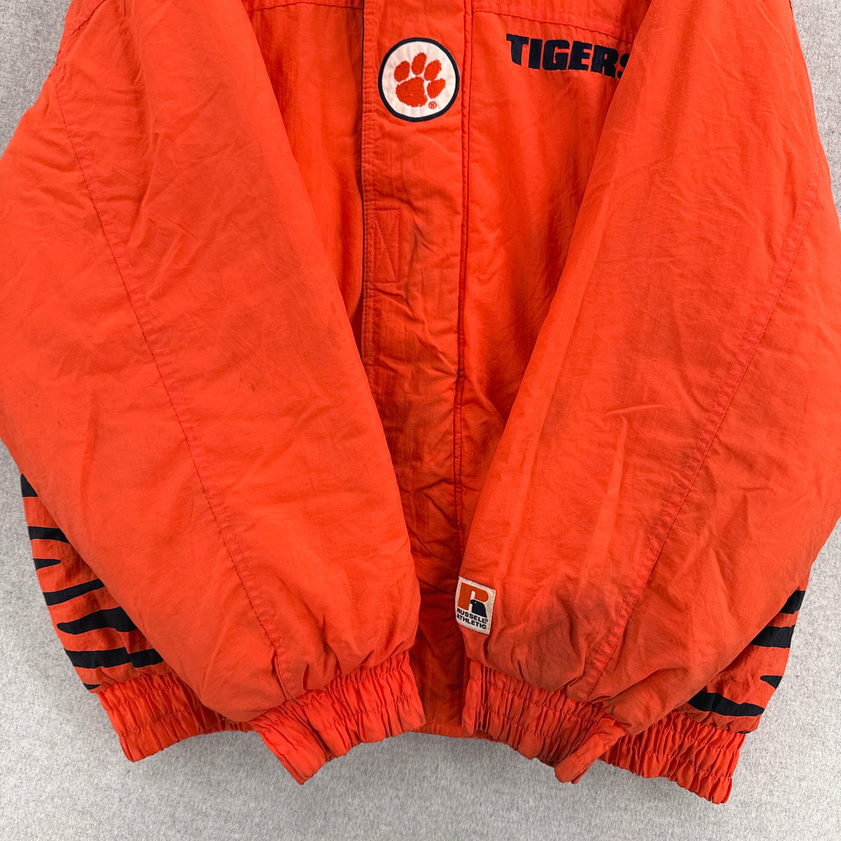 Vintage 90s Clemson Tigers University Puffer Varsity Jacket - L