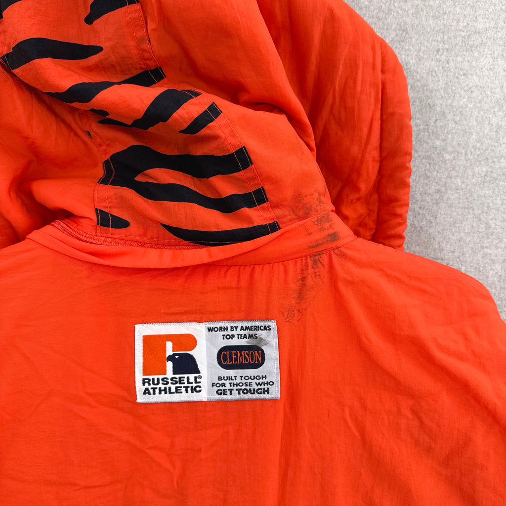 Vintage 90s Clemson Tigers University Puffer Varsity Jacket - L