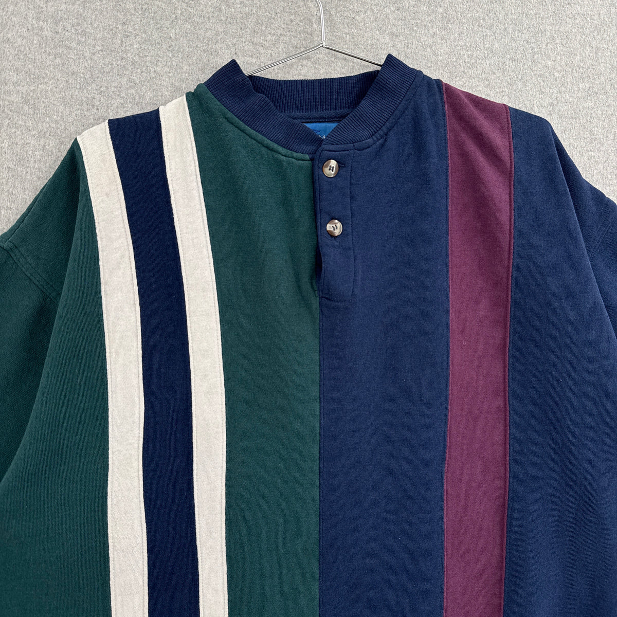 Vintage 90s Color Block Vertical Stripes Crewneck Sweatshirt